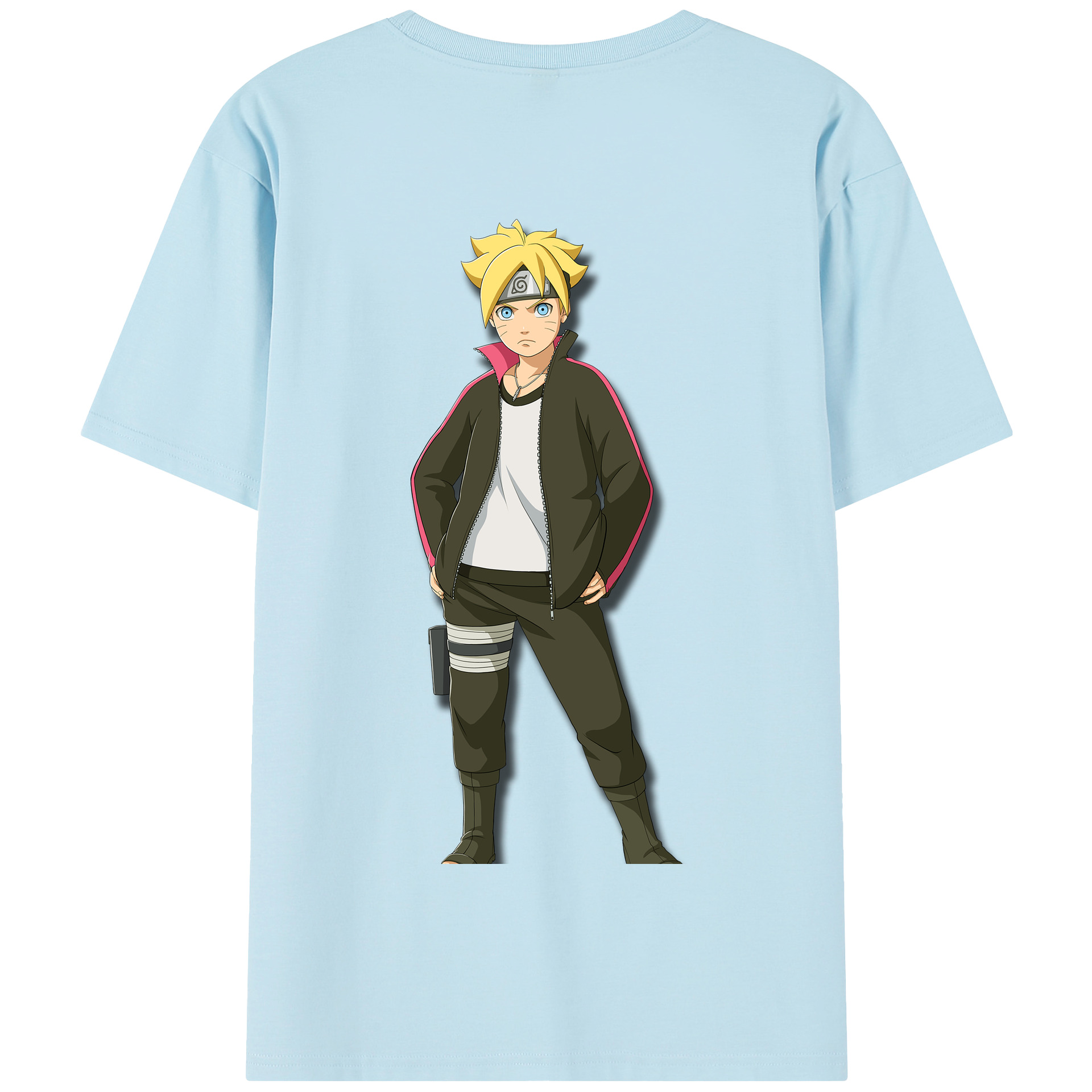 （画像用） NARUTO -ナルト- うずまき ボルト Uzumaki Boruto 綿100％半袖Tシャツ（背面プリント）